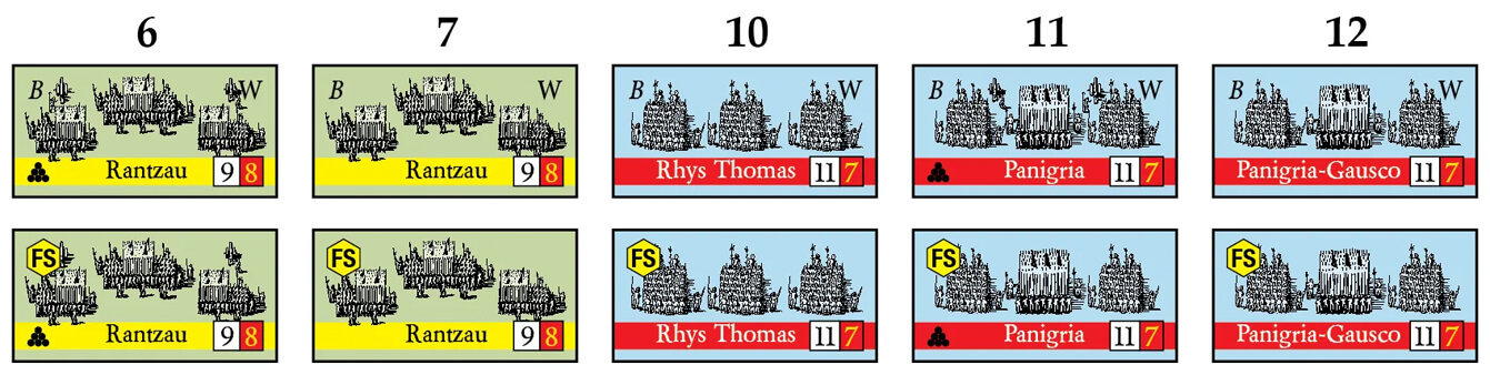counters from the Musket & Pike Dual Pack war games