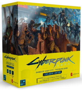 cyberpunk 2077 gangs of night city board game box by CMON