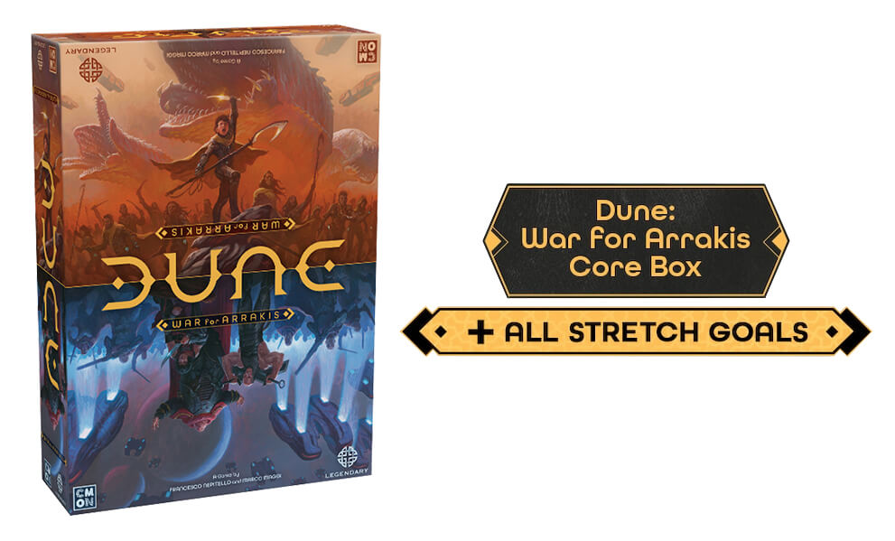 game box for Dune: War for Arrakis board game Harvester Pledge