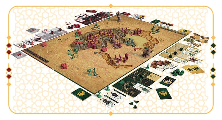 game set up for the Dune: War for Arrakis board game