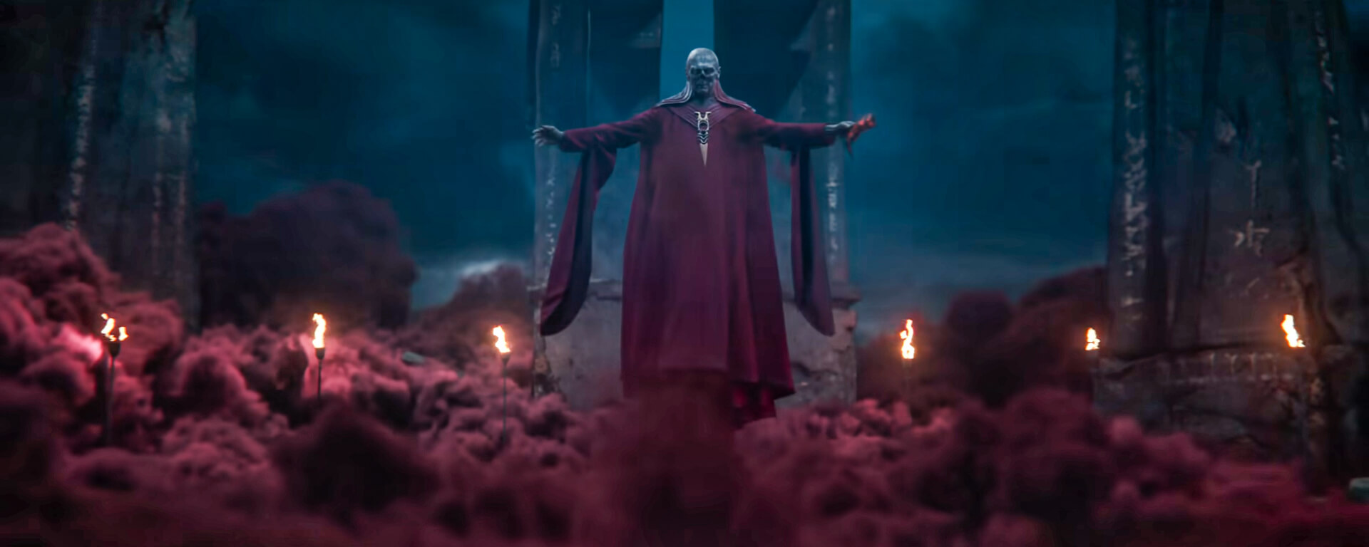 still photo from the D&D movie Honor Among Thieves of the lich Szass Tam